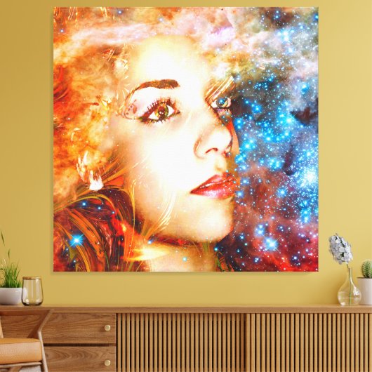 Reis naar de sterren canvas afdruk (Insitu (Woonkamer))