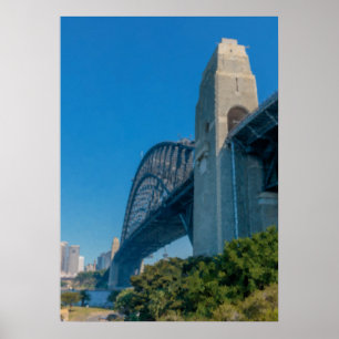 Reis naar de Sydney Harbour Bridge in vintage stij Poster