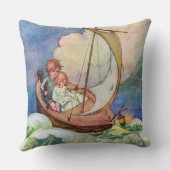 Reis naar de Vintage Fairyland Kussen (Achterkant)