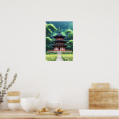 Reis naar de Wooden Japanse tempel Poster (Keuken)