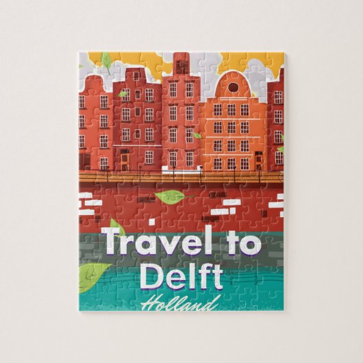 Reis naar Delft Holland reisposter Legpuzzel (Verticaal)