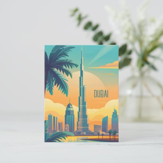 Reis naar Dubai Briefkaart (Staand voorkant)