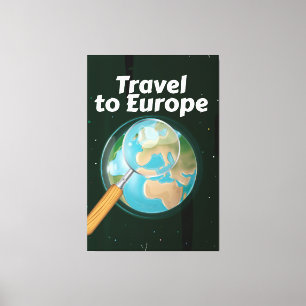 Reis naar Europa vakantie-poster Canvas Afdruk