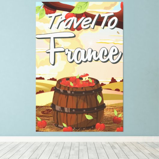Reis naar Frankrijk Canvas Afdruk (Insitu (Houten vloer))