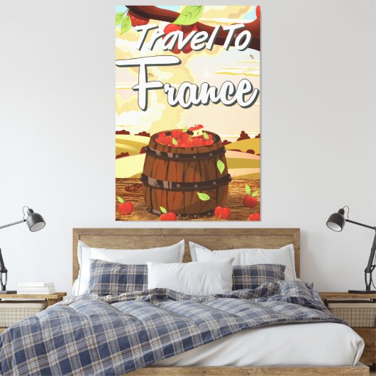 Reis naar Frankrijk Canvas Afdruk (Insitu (Slaapkamer))