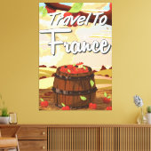 Reis naar Frankrijk reisposter Canvas Afdruk (Insitu (Woonkamer))