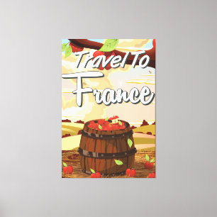 Reis naar Frankrijk reisposter Canvas Afdruk