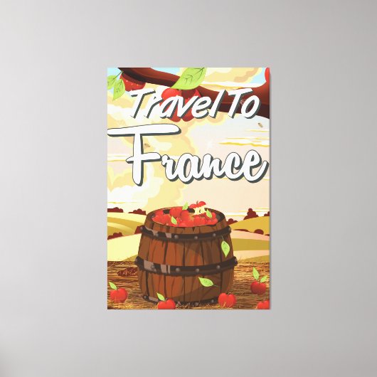 Reis naar Frankrijk reisposter Canvas Afdruk (Voorkant)