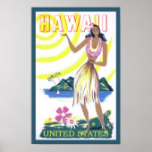 Reis naar Hawaï Hawaiaanse dame Poster (Voorkant)