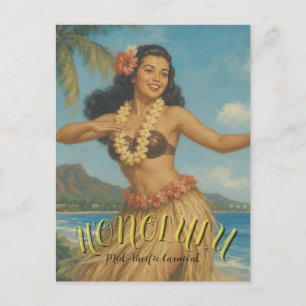 Reis naar Hawaï in vintage stijl Briefkaart