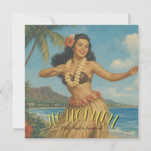 Reis naar Hawaï in vintage stijl Kaart