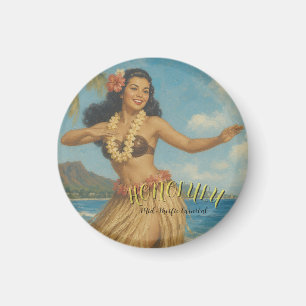 Reis naar Hawaï in vintage stijl Magneet
