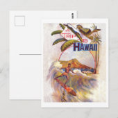 Reis naar Hawaï, surfen op een grote golf, Briefkaart (Voorkant / Achterkant)