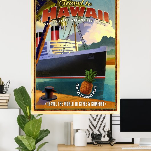 Reis naar Hawaii Poster (Thuiskantoor)