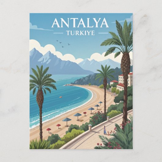 Reis naar het antieke Antalya Briefkaart (Voorkant)