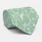 Reis naar het Chateau Peacock Green Toile Stropdas (Opgerold)