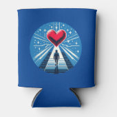 Reis naar het hart - Emotioneel Pixel Art Design Blikjeskoeler (Voorkant)