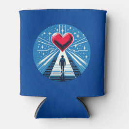 Reis naar het hart - Emotioneel Pixel Art Design Blikjeskoeler