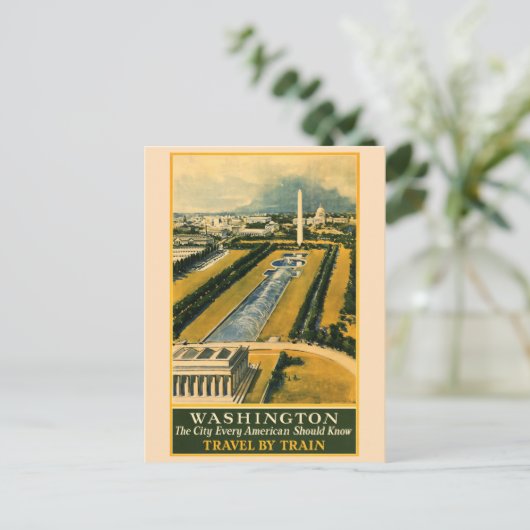 Reis naar het historische Washington DC National M Briefkaart (Staand voorkant)