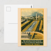 Reis naar het historische Washington DC National M Briefkaart (Voorkant / Achterkant)