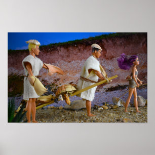 Reis naar het jachtterrein. poster