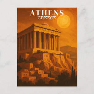 Reis naar het oude Athene Griekenland Retro Briefkaart
