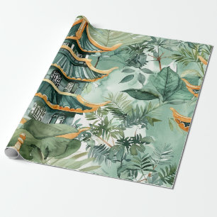 Reis naar het Oude Aziatische Pagodenbos Cadeaupapier