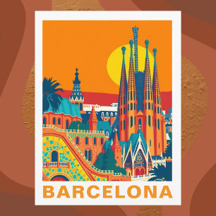 Reis naar het oude Barcelona Spanje Briefkaart