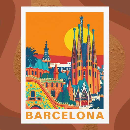 Reis naar het oude Barcelona Spanje Briefkaart