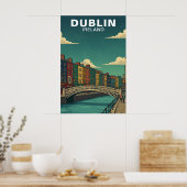 Reis naar het oude Dublin Ierland Ha'penny Bridge Poster (Keuken)