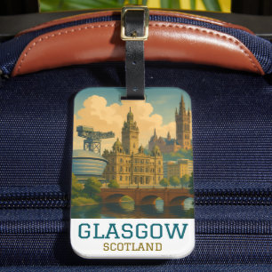Reis naar het oude Glasgow Schotland Bagagelabel