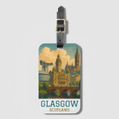Reis naar het oude Glasgow Schotland Bagagelabel (Voorkant (verticaal))