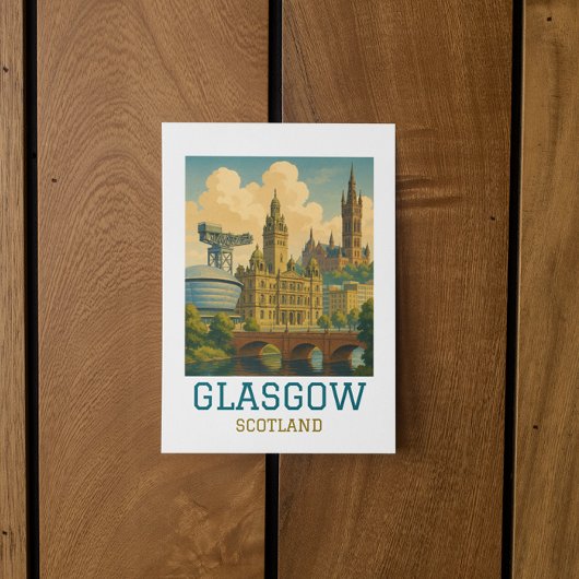 Reis naar het oude Glasgow Schotland Briefkaart
