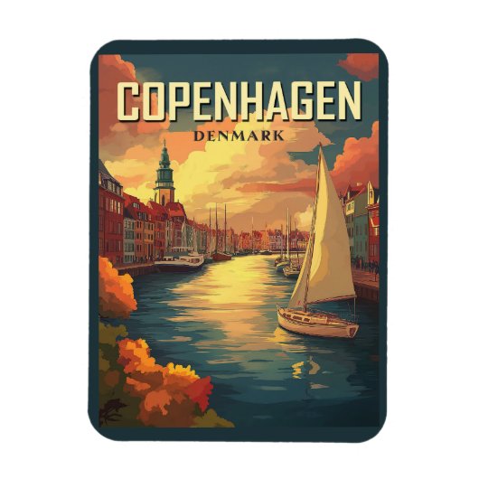 Reis naar het oude Kopenhagen Denemarken Magneet (Verticaal)