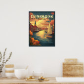 Reis naar het oude Kopenhagen Denemarken Poster (Keuken)