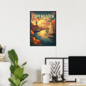 Reis naar het oude Kopenhagen Denemarken Poster (Thuiskantoor)