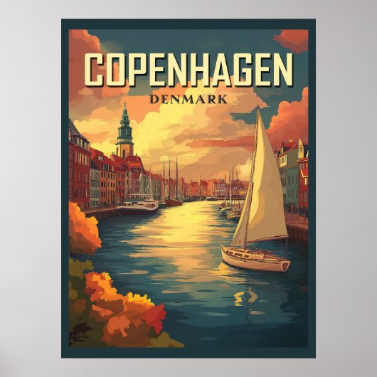 Reis naar het oude Kopenhagen Denemarken Poster (Voorkant)