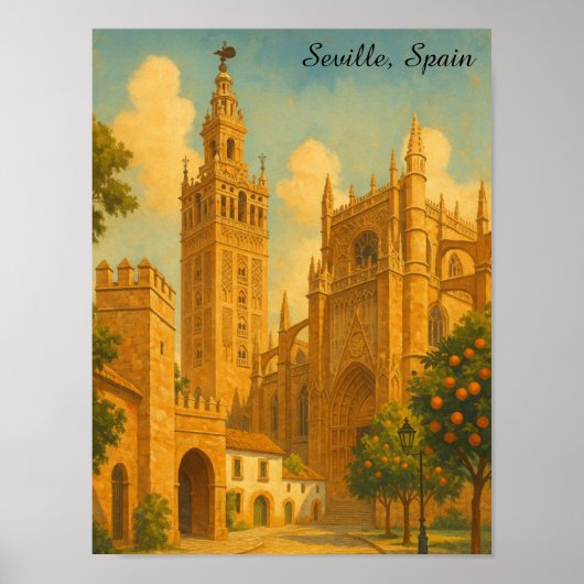 Reis naar het oude Sevilla Spanje Andalusië Poster (Voorkant)
