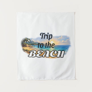 Reis naar het strand Tropisch zonsondergang Escape Wandkleed