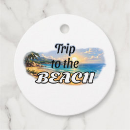 Reis naar het strand Tropisch zonsondergang Ontsna Bedankjes Labels