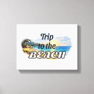 Reis naar het strand Tropisch zonsondergang Ontsna Canvas Afdruk