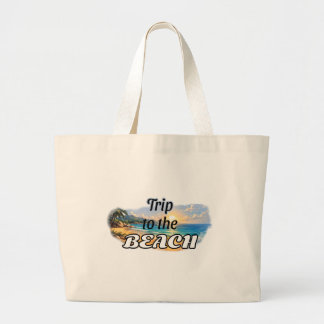Reis naar het strand Tropisch zonsondergang Ontsna Grote Tote Bag