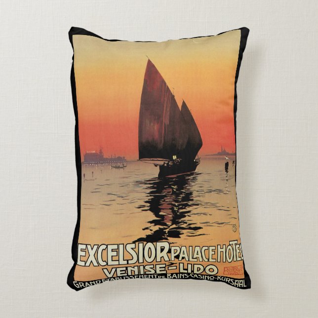 Reis naar het verleden, boten bij Excelsior Palace Accent Kussen (Voorkant(Verticaal))