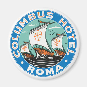 Reis naar het verleden, Columbus Hotel in Rome Ita Magneet