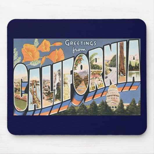 Reis naar het verleden, groeten uit California-kla Muismat (Voorkant)