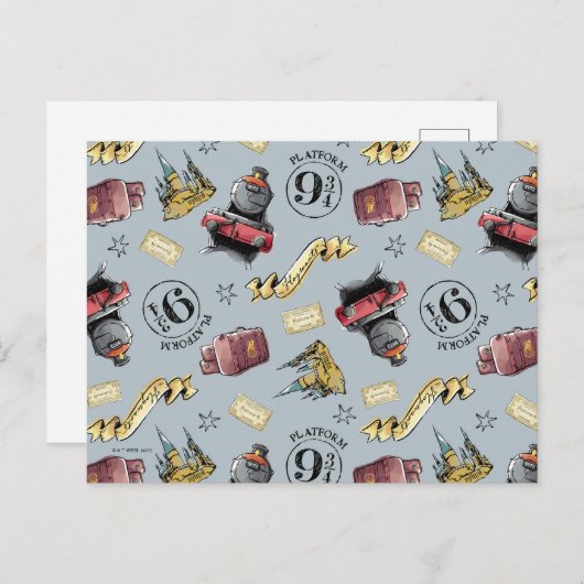 Reis naar HOGWARTS™ Patroon Briefkaart (Voorkant / Achterkant)