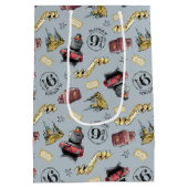Reis naar HOGWARTS™ Patroon Medium Cadeauzakje (Achterkant)