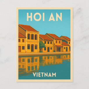 Reis naar Hoi An Vietnam Retro Schilderachtig Briefkaart