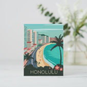 Reis naar honolulu briefkaart (Staand voorkant)