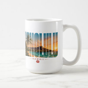 🌺 Reis naar Honolulu Luxe Editoriaal Kuststijl Koffiemok